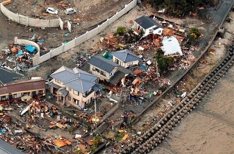 Destroyed Houses After Tsunami