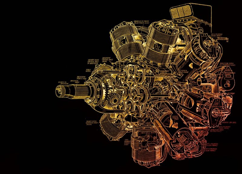Detailed Engine Diagram — Black