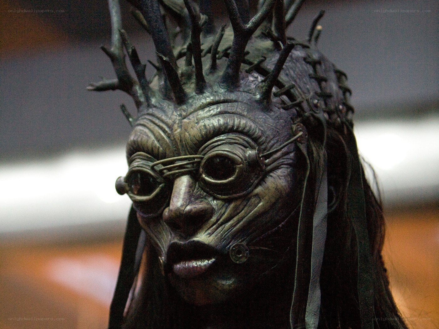 detailed mask sculpture