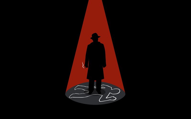 Detective at crime scene