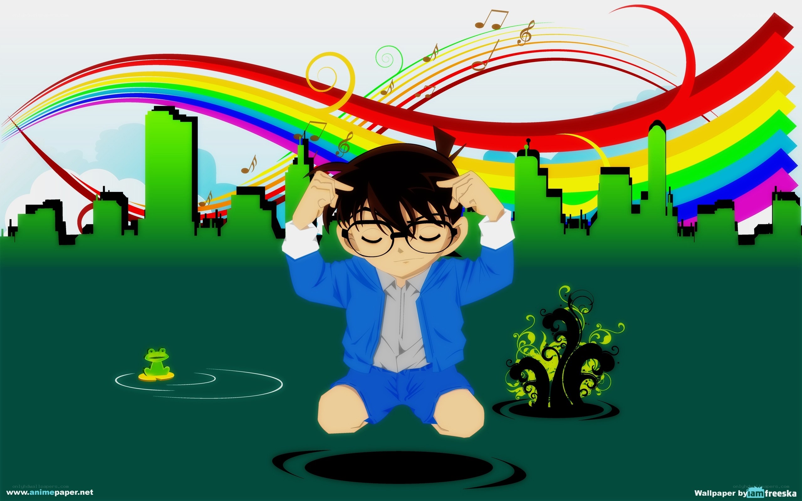 Detective Conan with rainbow music