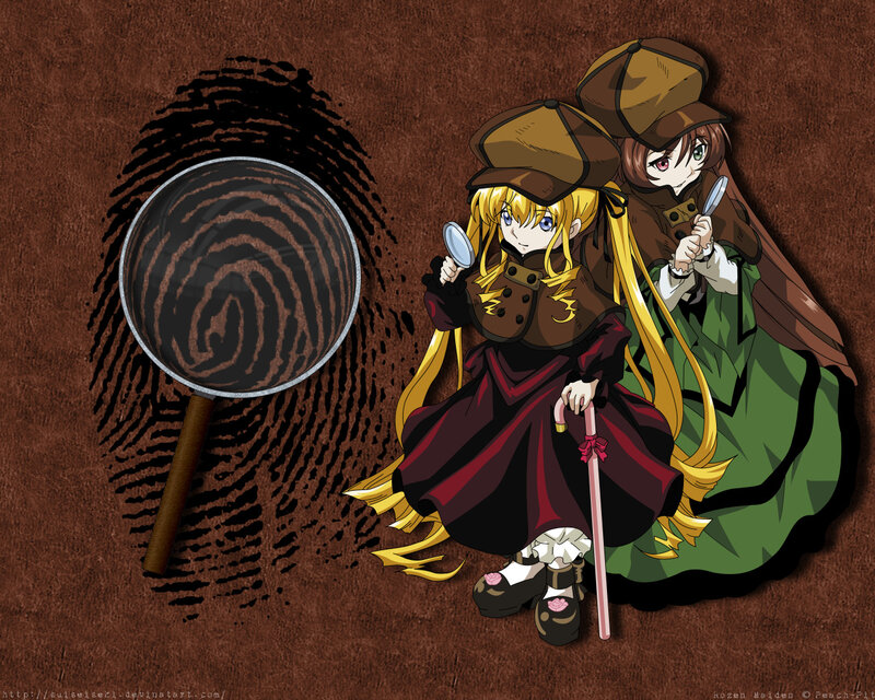 detective girls with magnifying glass