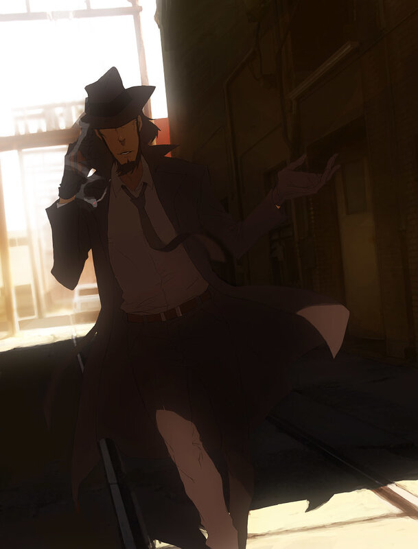 detective in a dark alley