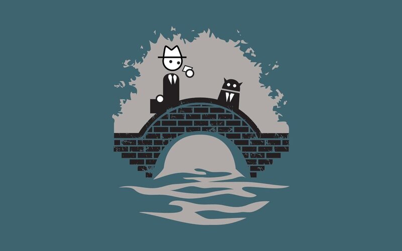 Detective on a Bridge — Teal