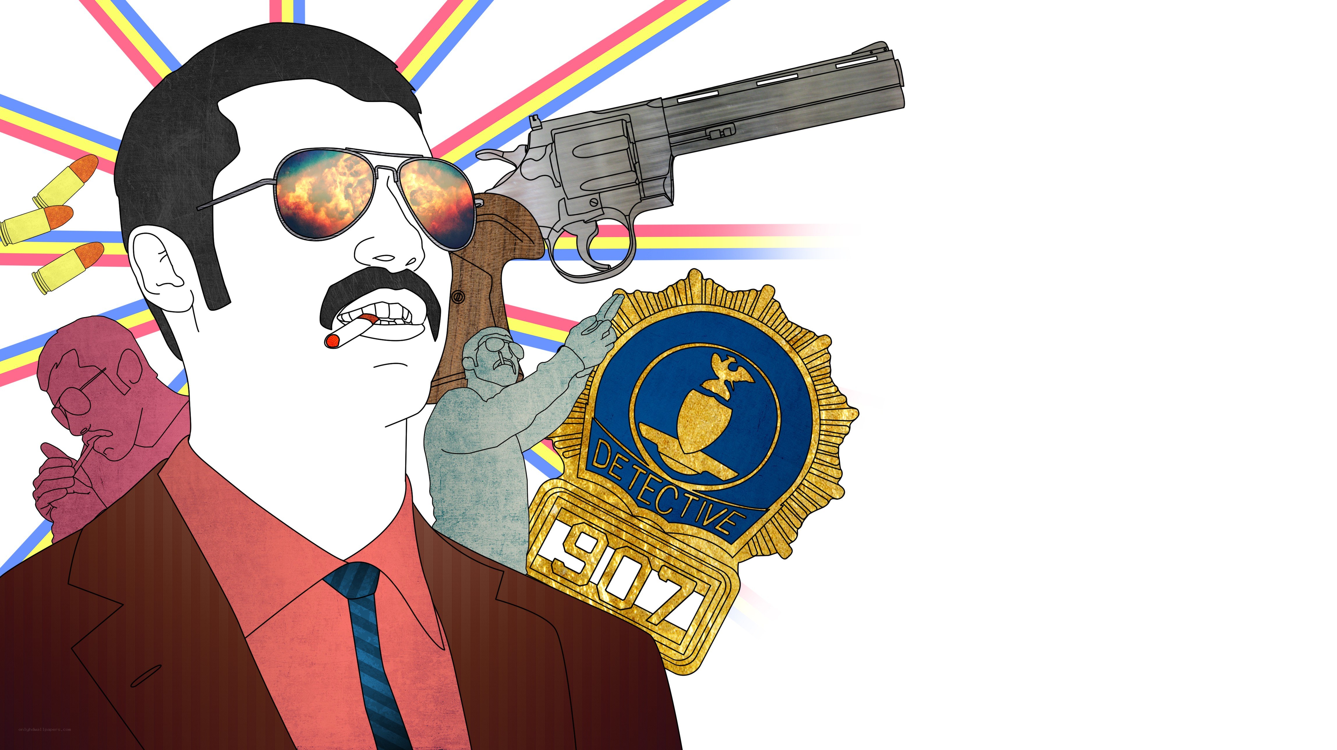 detective with gun and badge