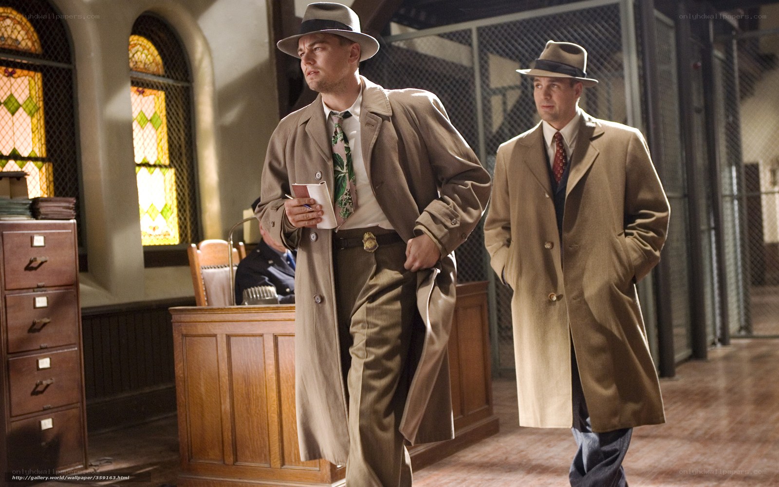 Detectives in a courtroom