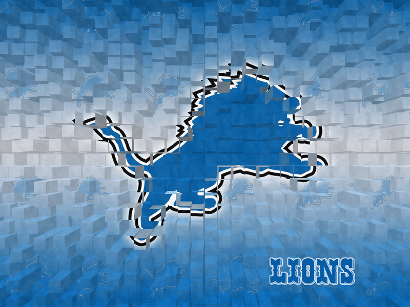 Detroit Lions logo in pixel art