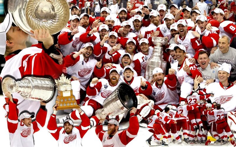 Detroit Red Wings celebrating Stanley Cup