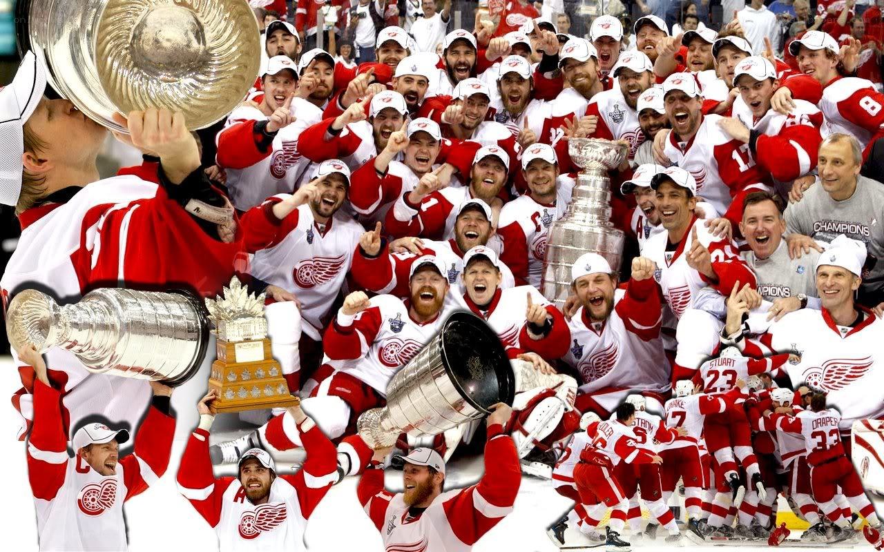 Detroit Red Wings celebrating Stanley Cup