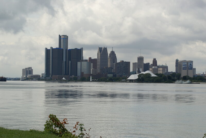 Detroit Skyline — Gray, Overcast