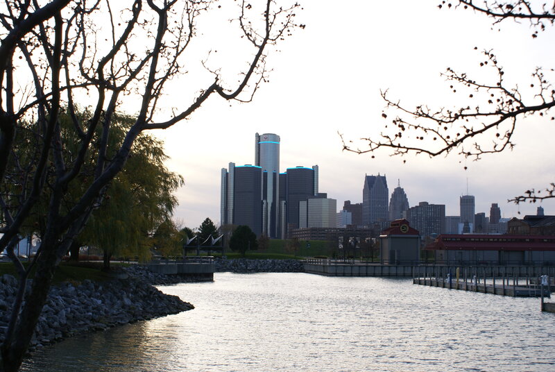 Detroit Skyline — Gray