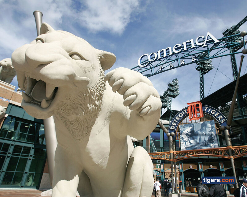 Detroit Tigers statue at Comerica Park