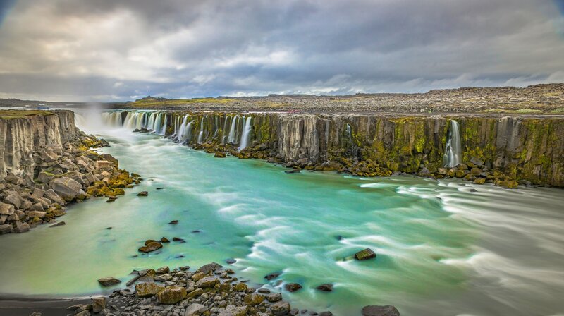 Dettifoss Waterfall — Blue