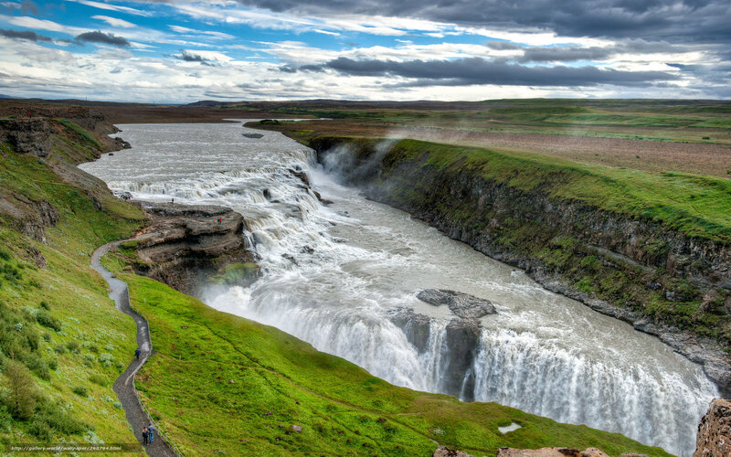 Dettifoss Waterfall — Green