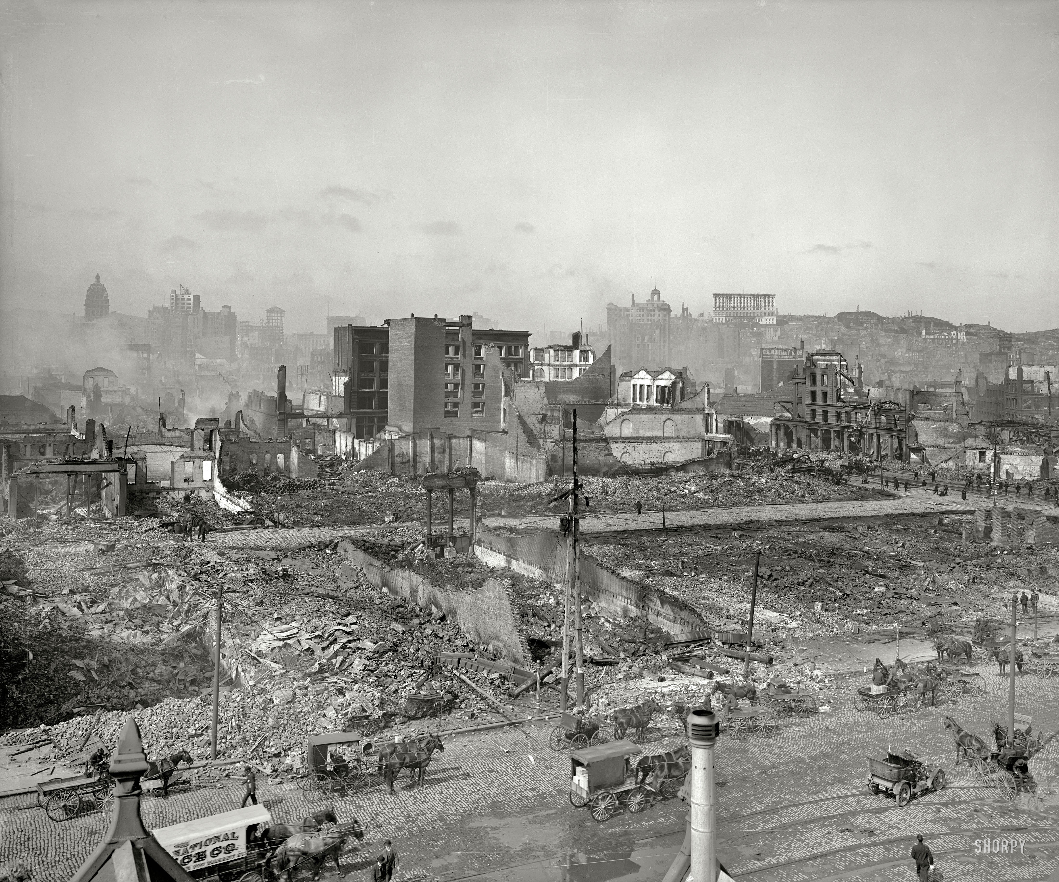 Devastated city after fire