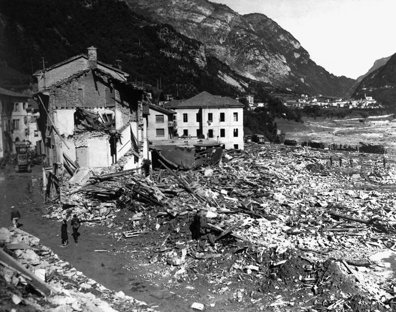 Devastated town after flood