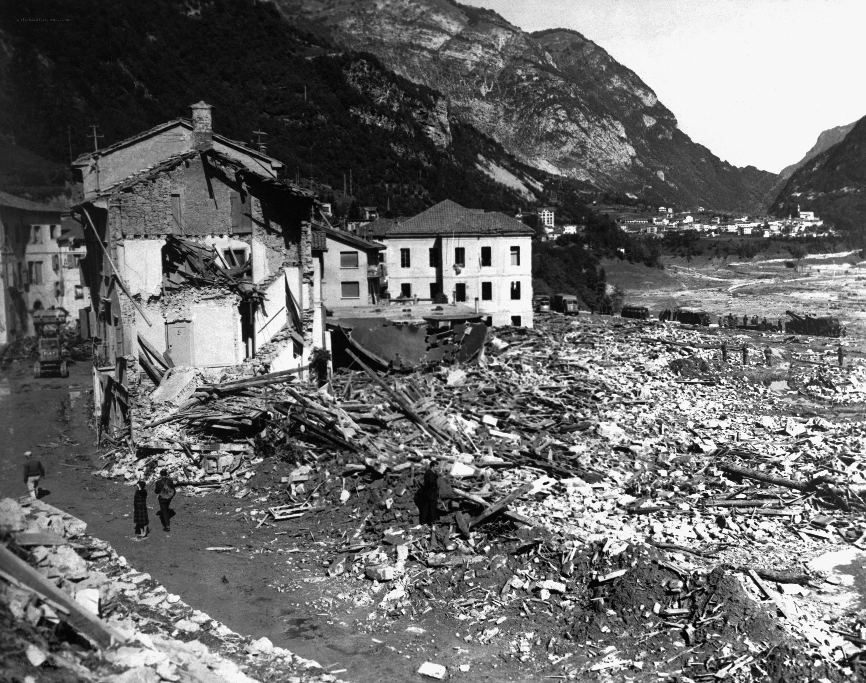 Devastated town after flood