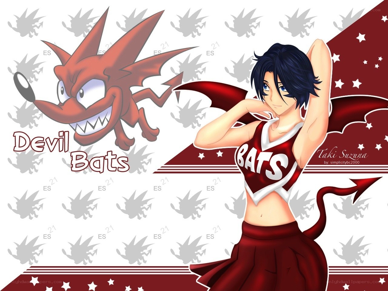 Devil Bats cheerleader art