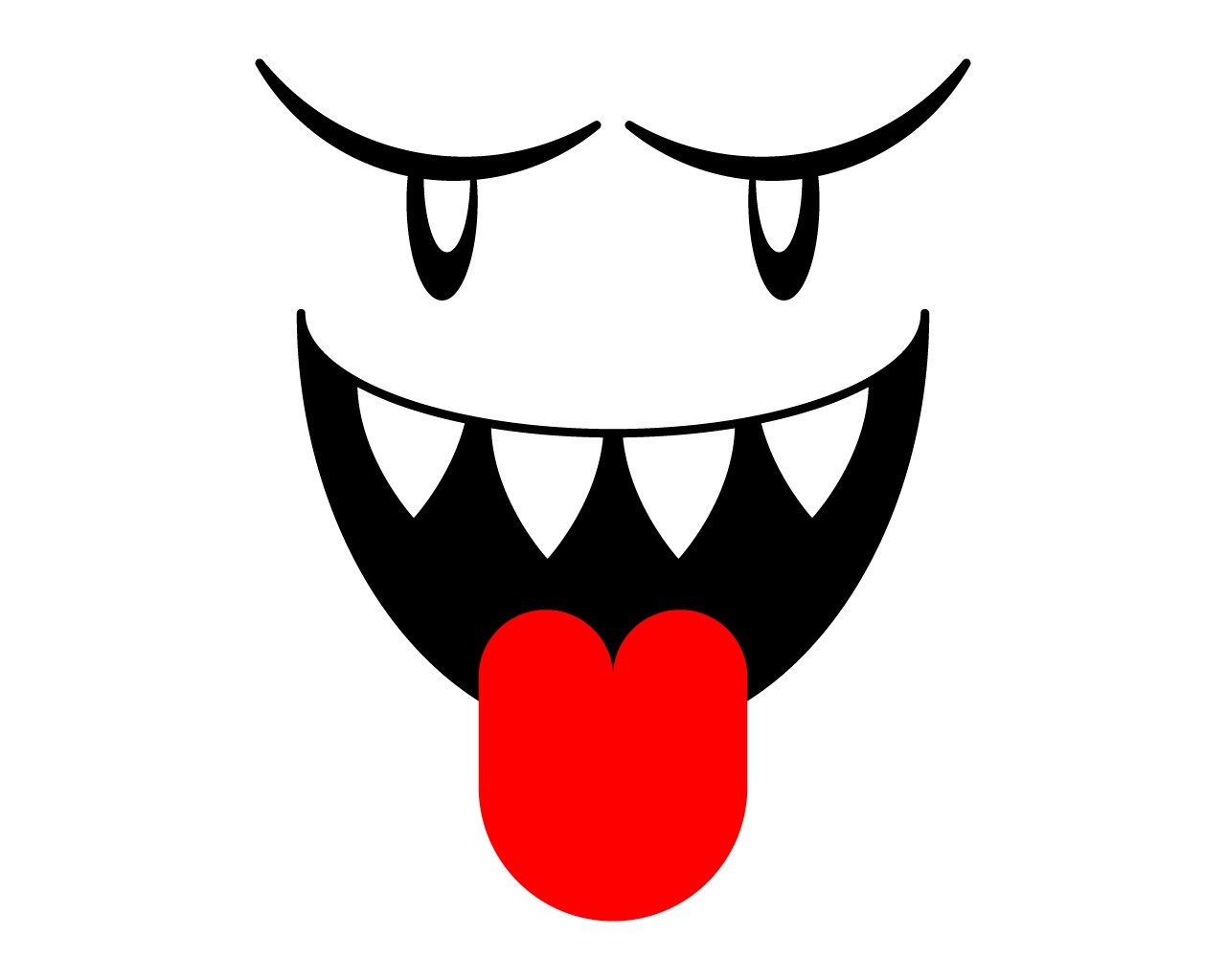 devil face with red tongue