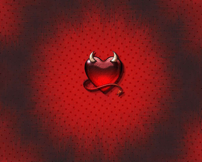 Devil heart symbol