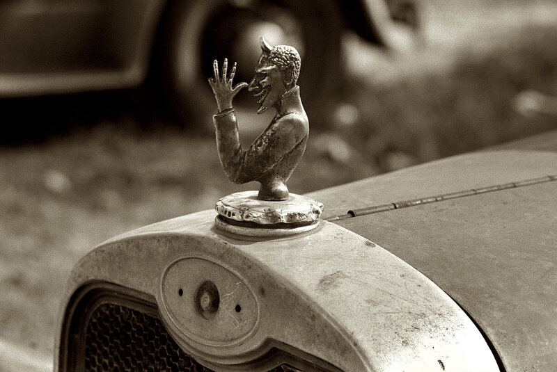 Devil hood ornament