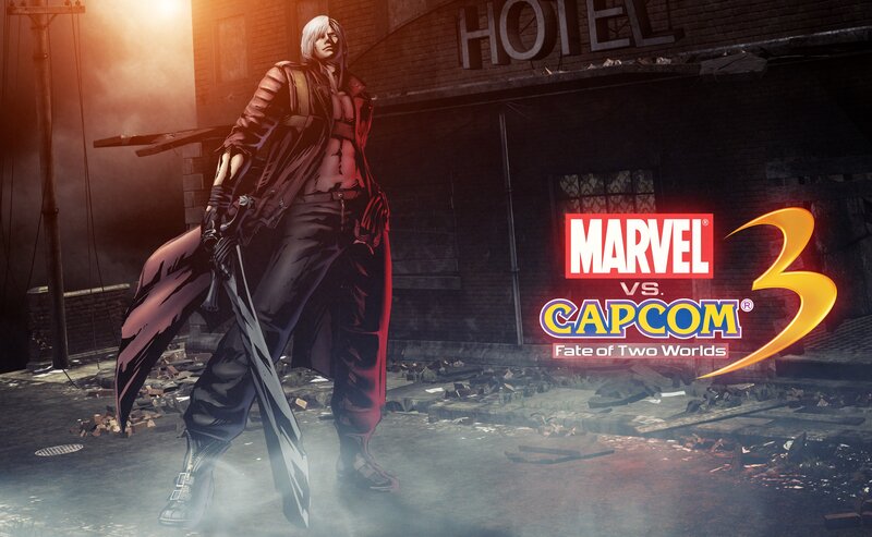 Devil May Cry character in ruined city