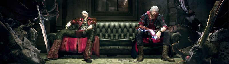 Devil May Cry characters on a couch