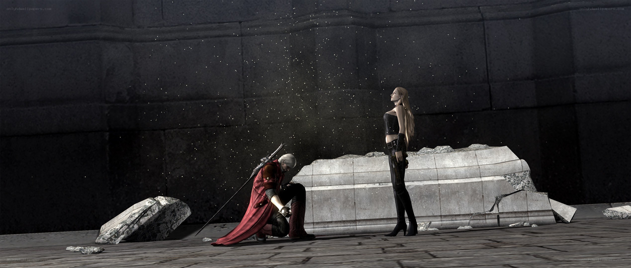 Devil May Cry scene with Dante and Lady
