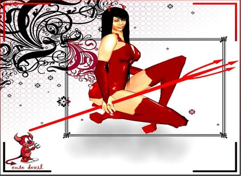 Devil woman with pitchfork