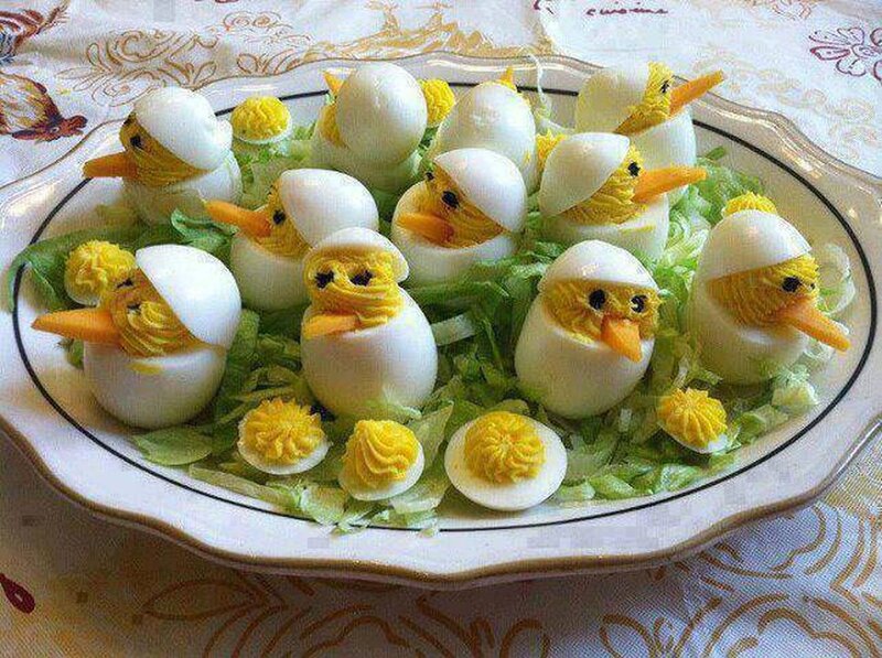 Deviled Eggs Shaped Like Chicks