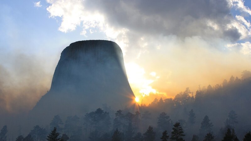 Devils Tower at Sunset — Blue