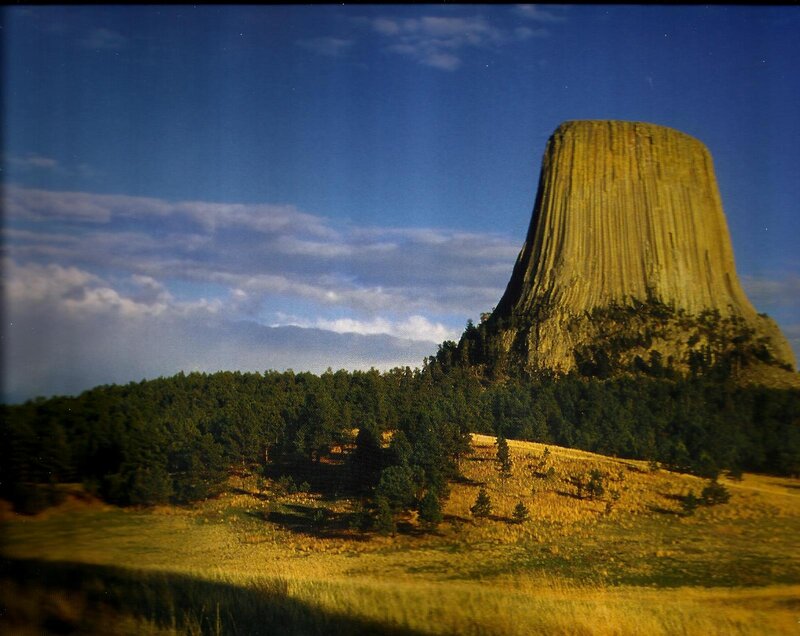Devils Tower Rock Formation — Blue, Dramatic, Afternoon, Photograph