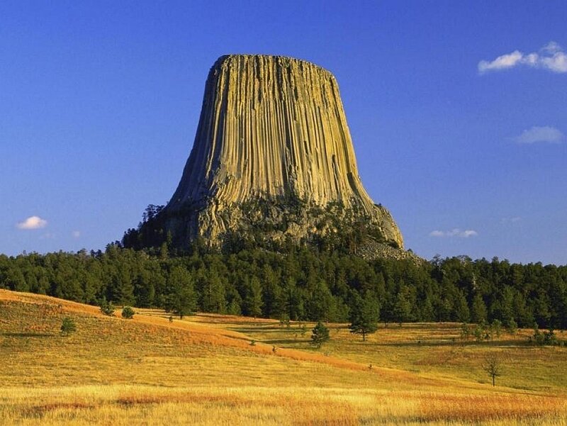 Devils Tower Rock Formation — Blue, Serene