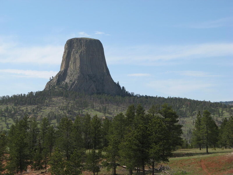 Devils Tower Rock Formation — Green, Serene, Afternoon, Photograph