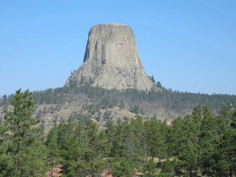 Devils Tower Rock Formation — Green, Serene, Afternoon