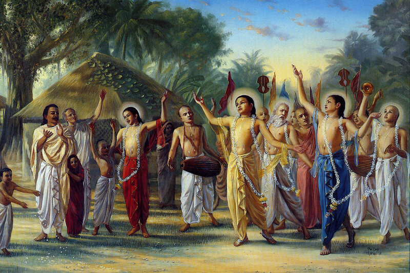 Devotees in a spiritual procession