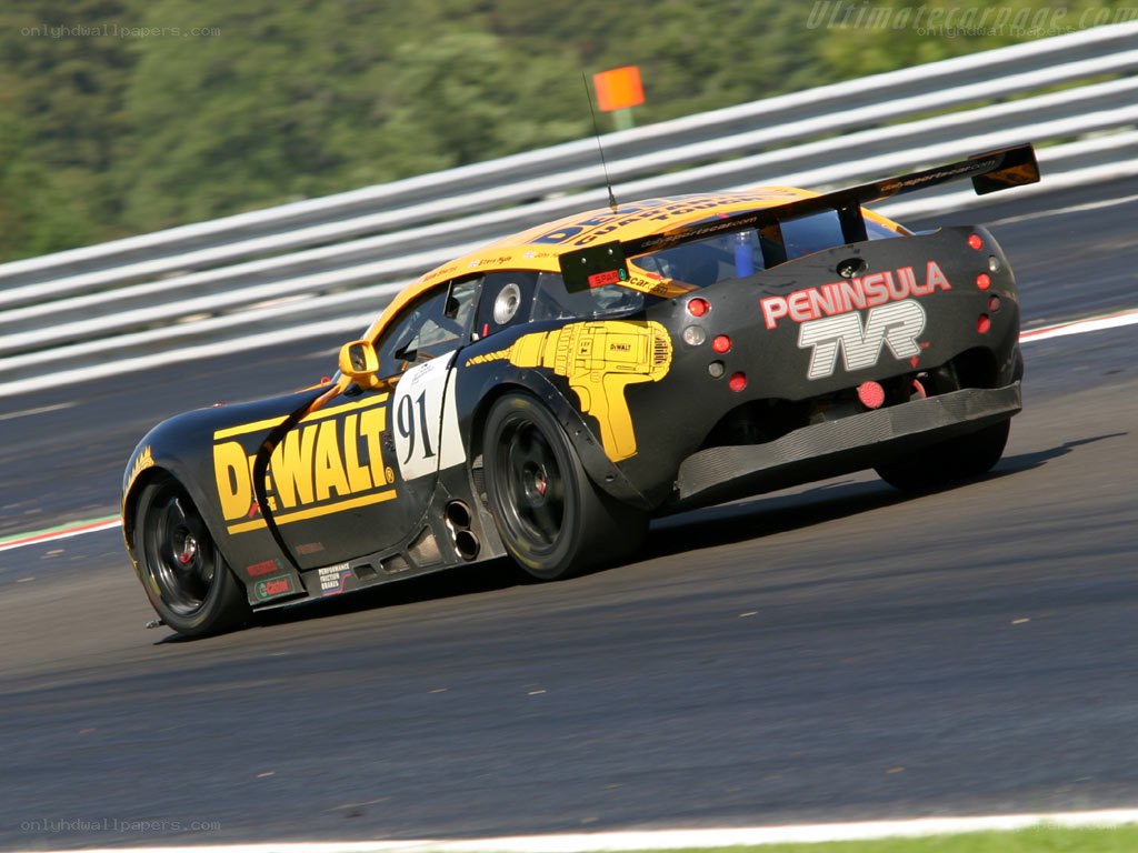 DeWalt-sponsored race car on track