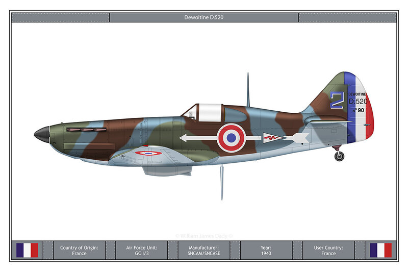Dewoitine D.520 aircraft profile