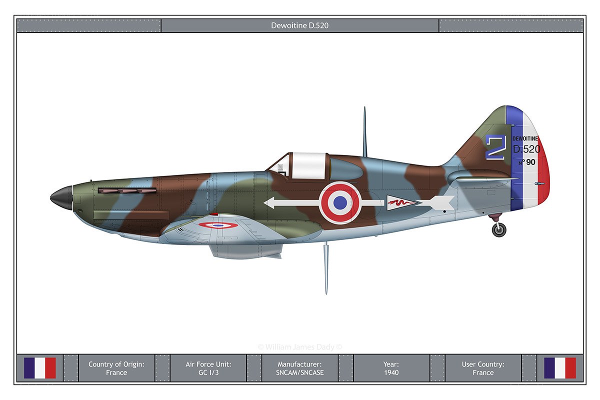 Dewoitine D.520 aircraft profile