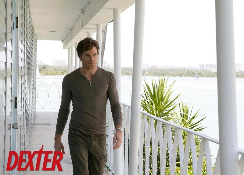 Dexter on a balcony