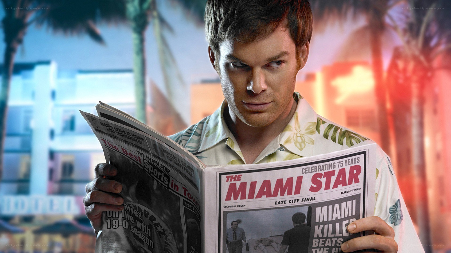 Dexter reading Miami Star
