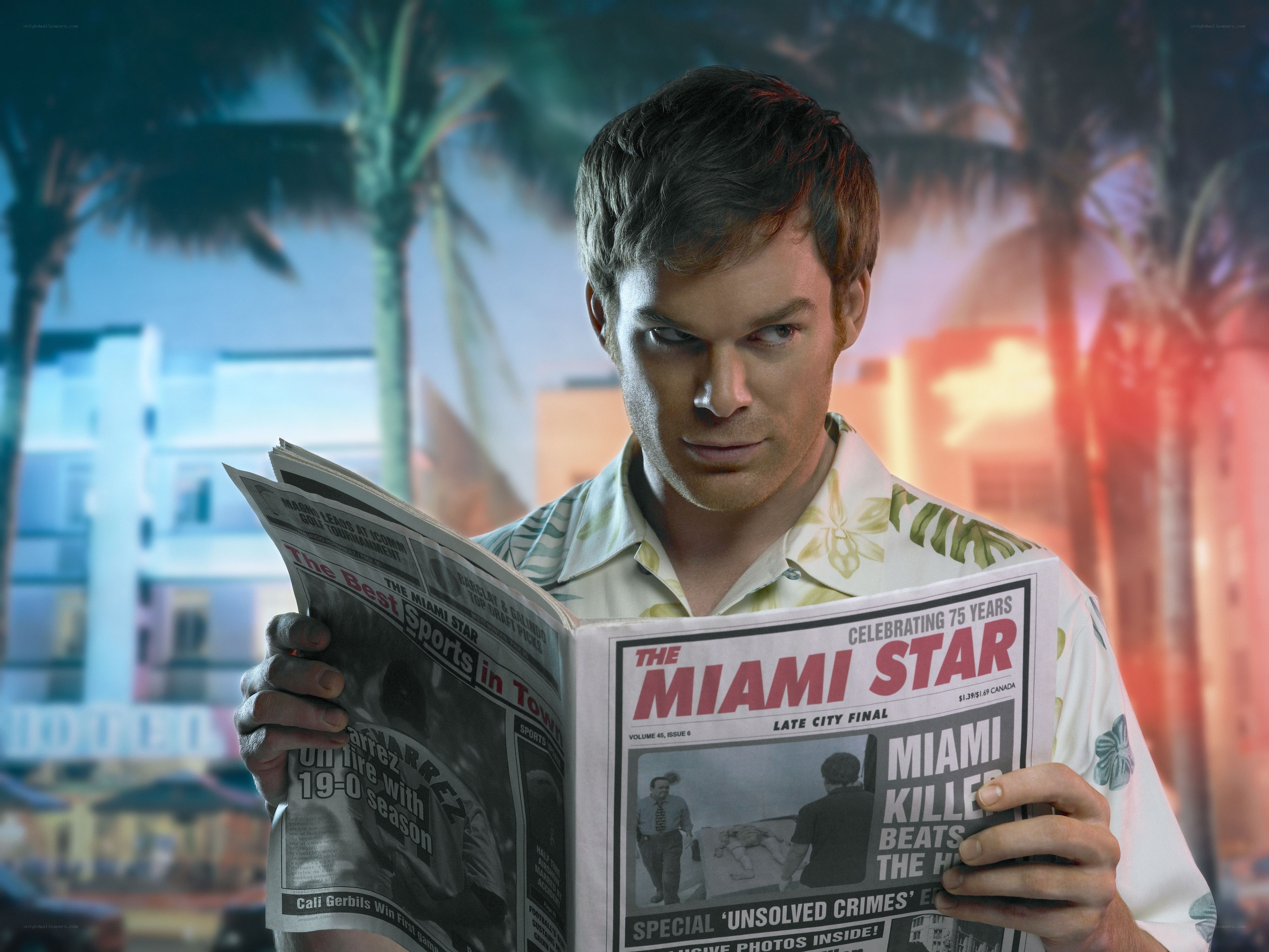 Dexter reading Miami Star
