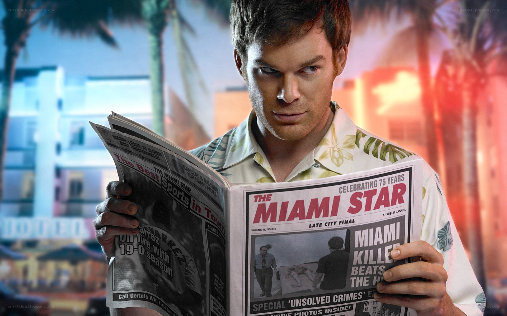 Dexter reading Miami Star
