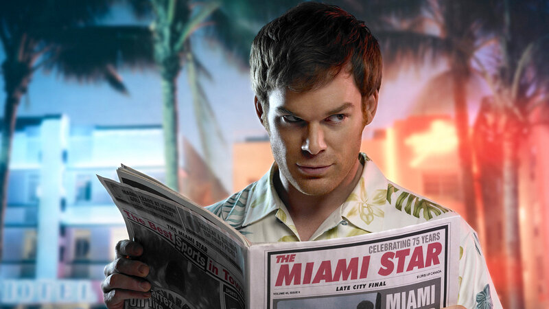 Dexter reading Miami Star