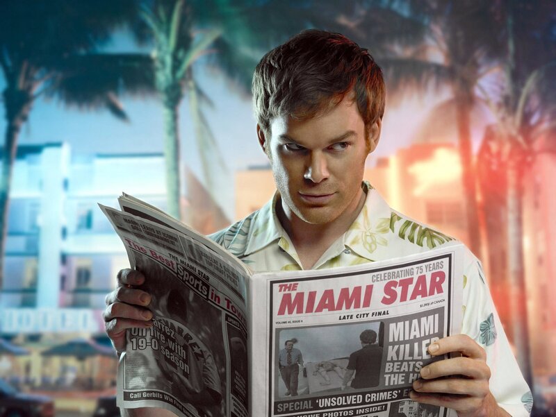 Dexter reading Miami Star