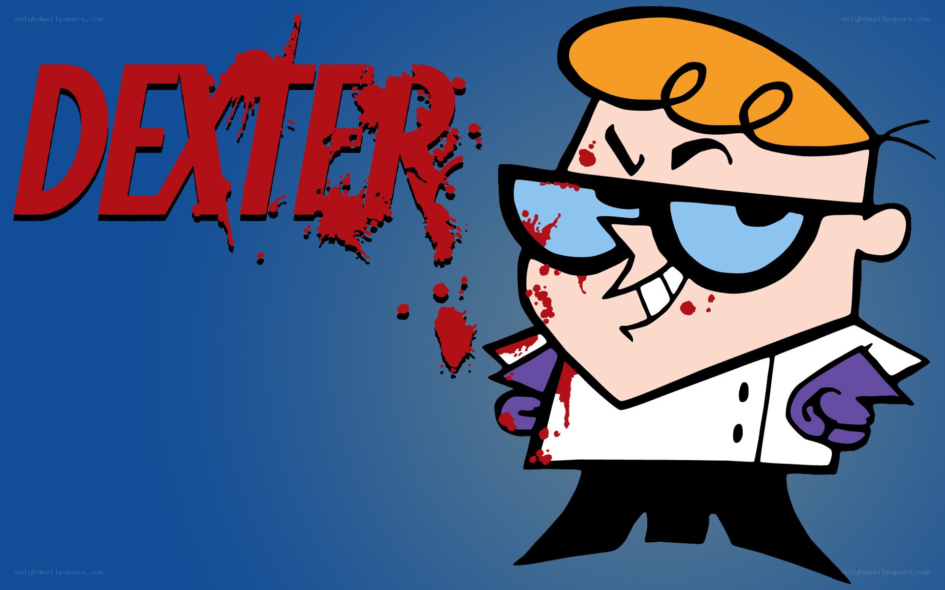 Dexter with blood splatters