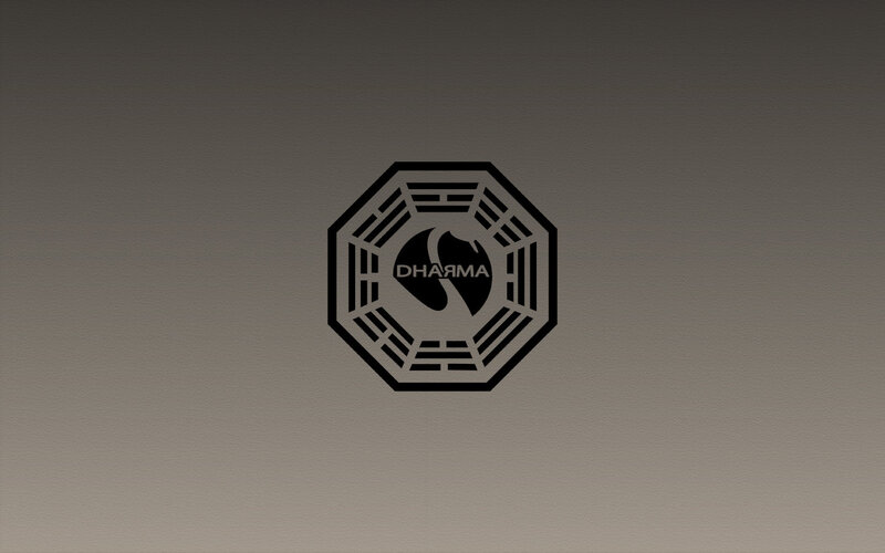 Dharma Initiative Logo — Black, Neutral, Vector Art, Text
