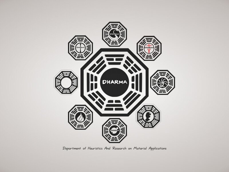 Dharma Initiative Logo — Black, Neutral, Vector Art