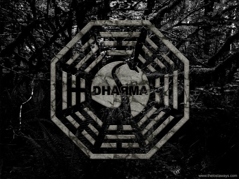 Dharma Initiative logo in forest