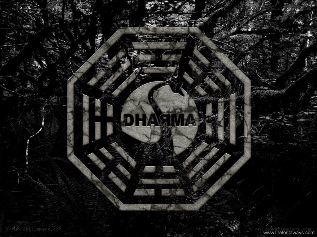 Dharma Initiative logo in forest